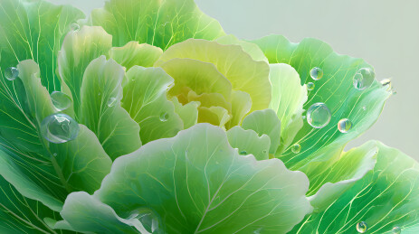 带水珠的绿甘蓝图