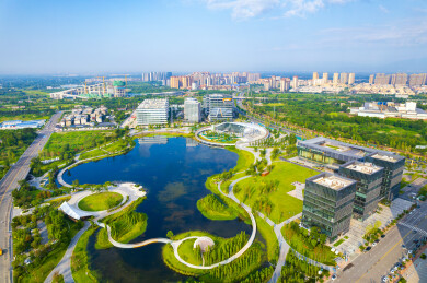 成都彭州市汇通湖白昼航拍