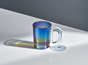 炫彩渐变杯的创意摆拍