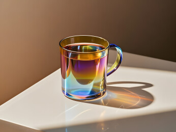 炫彩杯盛饮品的创意摆拍