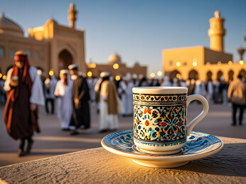 广场杯具的户外摆拍