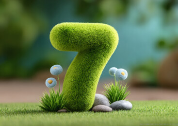 绿色立体数字7