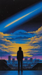 眺望夜空下的城市