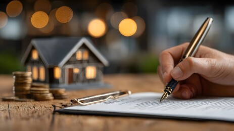 签署房地产合同与模型房屋