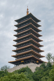 南京牛首山佛顶塔建筑特写