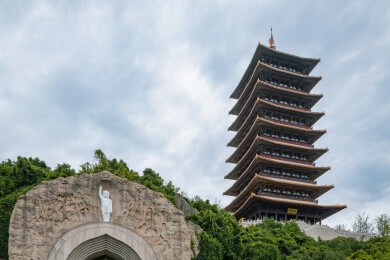 南京牛首山佛顶塔建筑风光