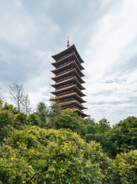 南京牛首山佛顶塔建筑风光