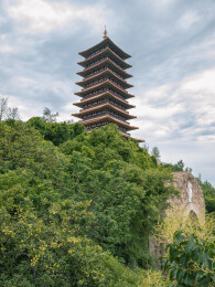 南京牛首山佛顶塔建筑风光