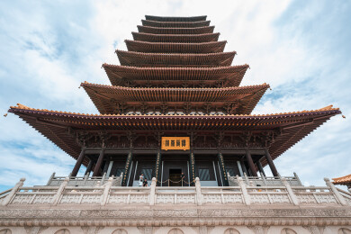 南京牛首山佛顶塔建筑特写