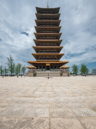 南京牛首山佛顶塔建筑风光