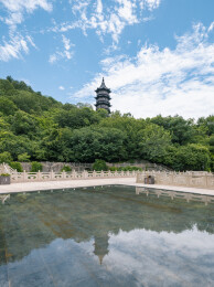 南京牛首山佛顶塔建筑风光