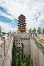 南京牛首山佛顶塔建筑风光