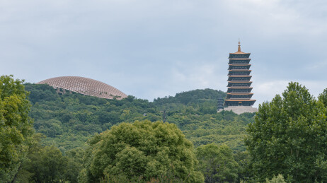 南京牛首山佛顶塔建筑风光