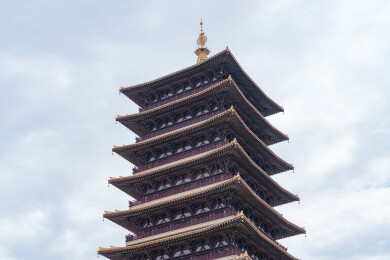 南京牛首山佛顶塔建筑风光