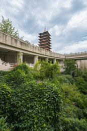 南京牛首山佛顶塔建筑风光