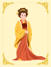 武则天人物手绘插画形象