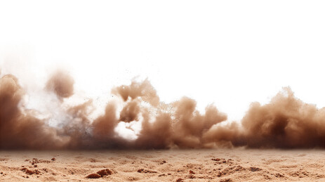 沙漠中强劲的沙尘风暴景象