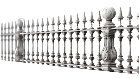 复古装饰性铸铁栅栏带尖刺设计和球型顶部