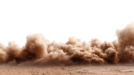 沙漠中强劲的沙尘风暴