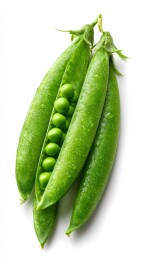 新鲜豌豆荚表面带水珠