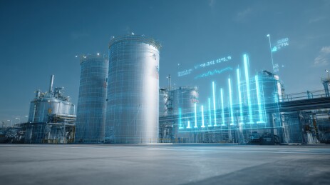 工业厂区与数字化图表