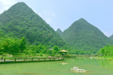 荔波小七孔风景区翠谷湿地山水风光