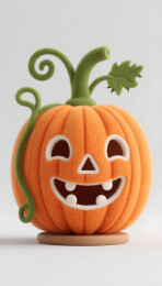 3D建模羊毛毡毛绒绒质感万圣节南瓜头模型