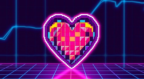 霓虹心形图案