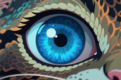 动物眼睛特写插画