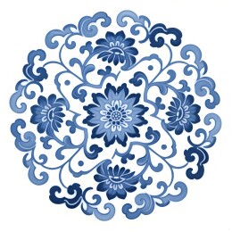 青花瓷古风传统花纹饰边纹样