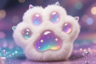 毛绒猫爪梦幻风创意场景