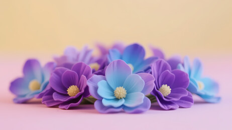 紫蓝花朵暖色背景