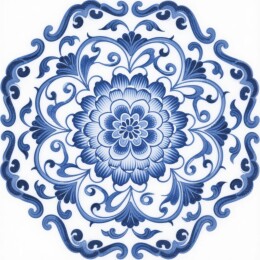 青花图案古典装饰场景