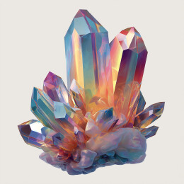 炫彩渐变水晶簇艺术插画设计素材