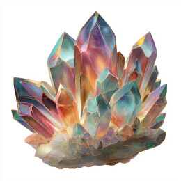 炫彩渐变水晶簇艺术插画设计素材