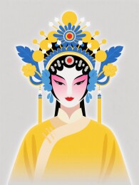 京剧演员扮相精致妆容特写