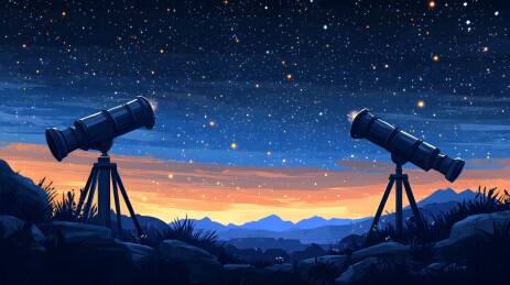 天文观测室中的繁星探索