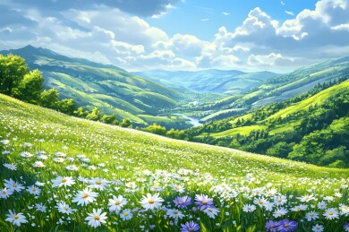 春日丘陵的生机盎然