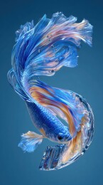 色彩斑斓的斗鱼在水中舞动