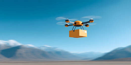 无人机在山区运送快递