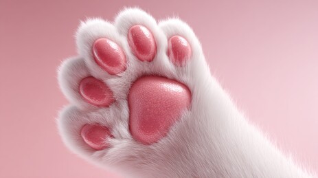 粉白萌趣猫爪玩偶