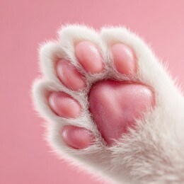 粉白萌趣猫爪玩偶