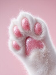 粉白萌趣猫爪玩偶