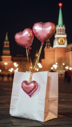 莫斯科红场心形气球之夜