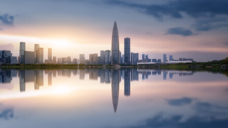 日落深圳城市天际线