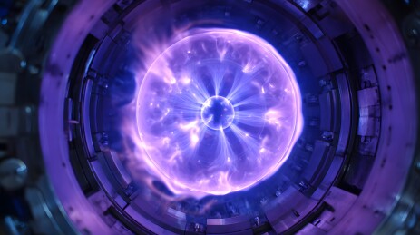 紫色发光眼球能量球体特效光影艺术创意视觉