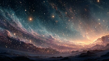 梦幻星空下的壮丽景象