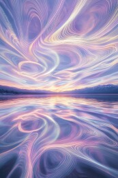 美丽日落与漩涡天空