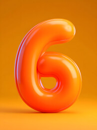 充气橙色数字6倒计时效果展示