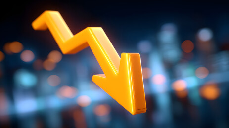 箭头指示金融市场下跌趋势